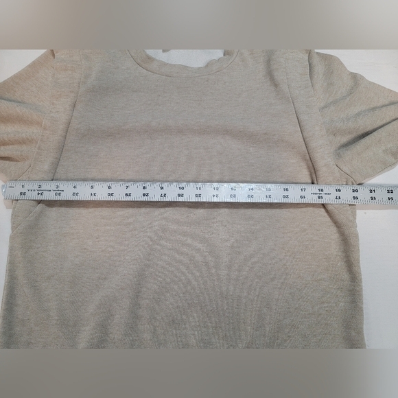 BOHME Women's Size Small Oatmeal long sleeve sweater/sweatshirt, cuffed hem - Picture 6 of 8